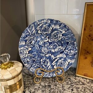 Vintage Churchill Blue & White Floral Plate (C. 1990s)